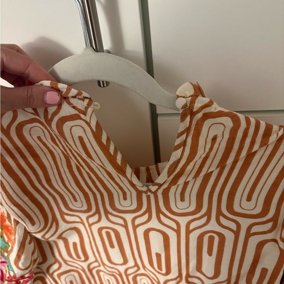 THML Orange Geometric Floral Blouse - Picture 4 of 5